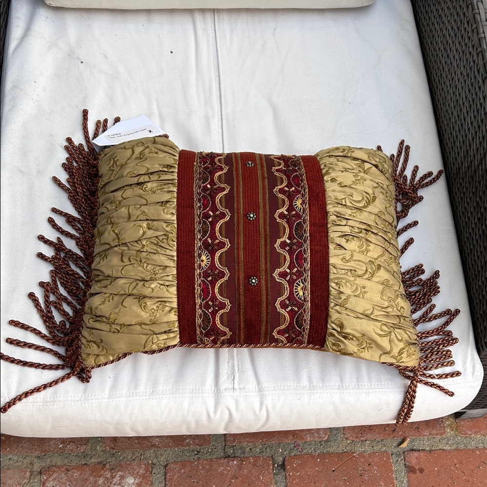 Sweet Dreams Burgundy and Gold gorgeous Accent Pillow.